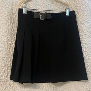 Zara Black Pleated Skirt with Belt